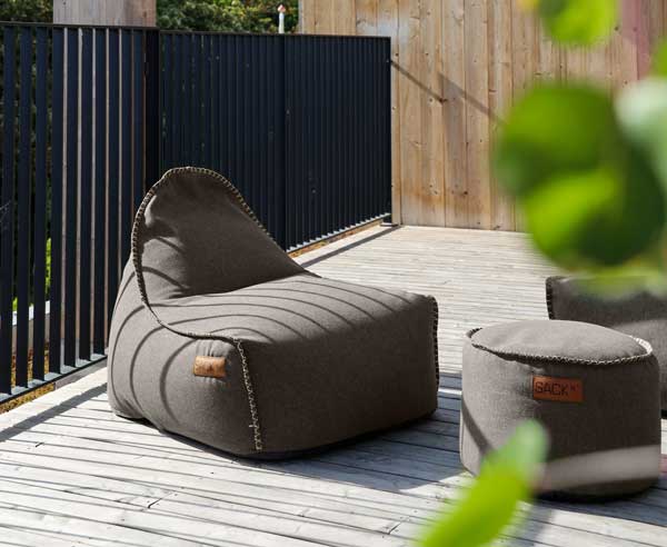 Säkkituoli Cobana + rahi, harmaa