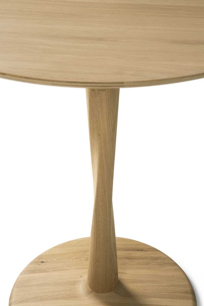 Pyöreä ruokapöytä Torsion 90 cm, tammi, matala 69 cm