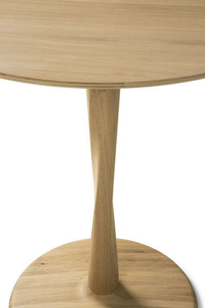 Pyöreä ruokapöytä Torsion 70 cm, tammi, matala 69 cm