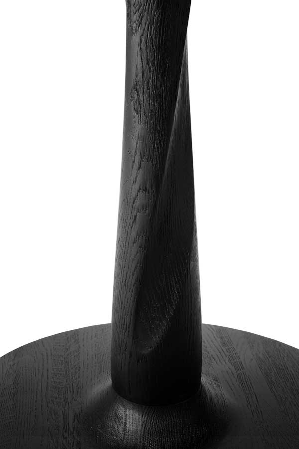 Pyöreä ruokapöytä Torsion 70 cm, musta tammi, matala 69 cm