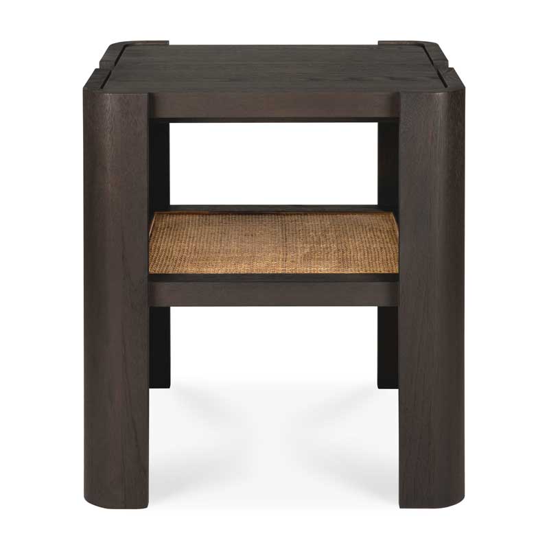 Sivupöytä Panel 45 x 45 cm, tiikki, rottinki