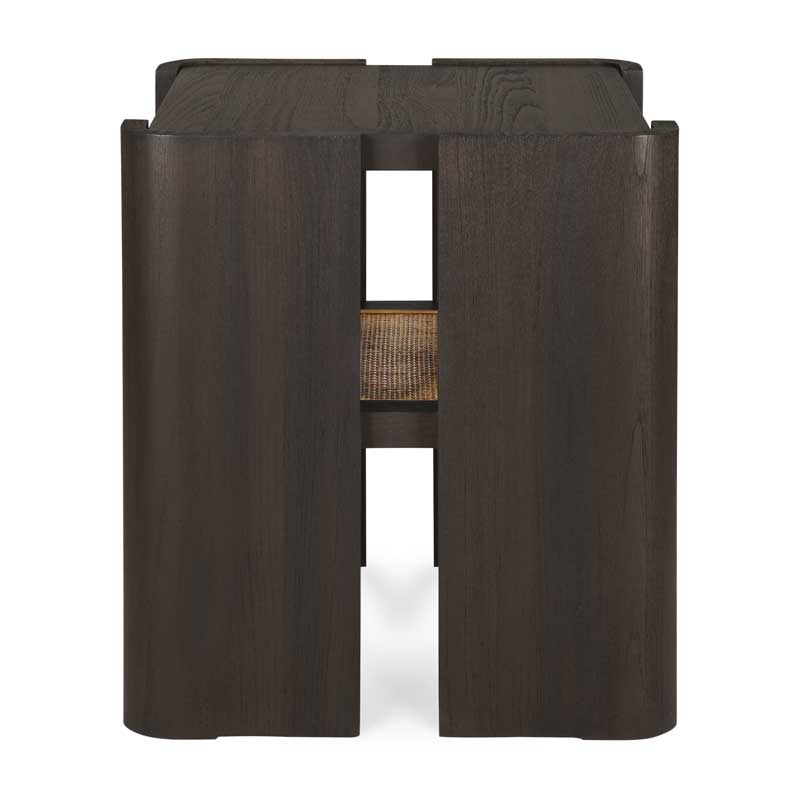 Sivupöytä Panel 45 x 45 cm, tiikki, rottinki