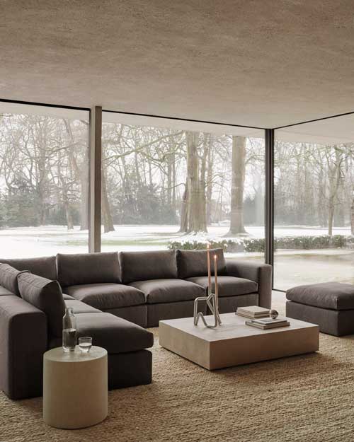 Moduulisohva Mellow, käsinoja vasemmalla, Granite Eco