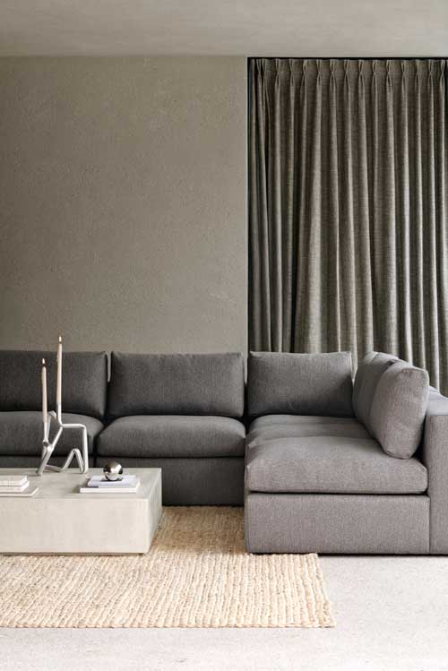 Moduulisohva Mellow, käsinoja vasemmalla, Granite Eco