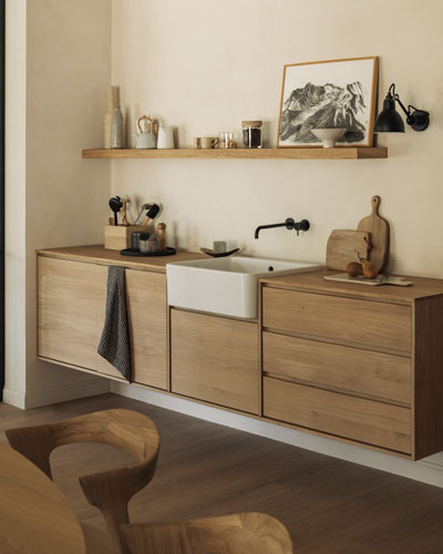 Seinähylly Oak Wall 210 x 22 cm, tammi