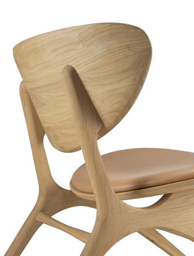 Nojatuoli Eye, tammi, nahka Sienna