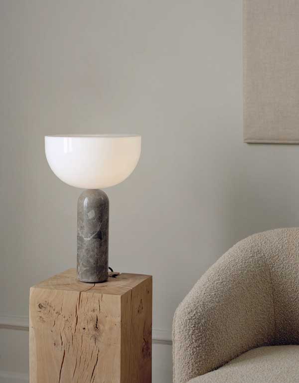 Pöytävalaisin Kizu Large, marmori, Gris du Marais