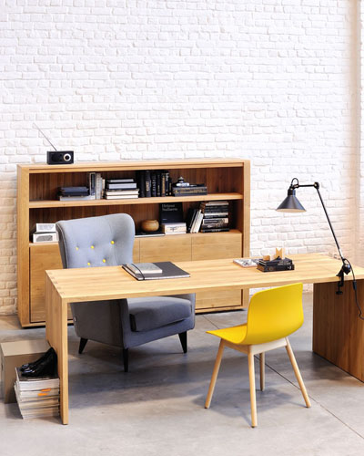 Työpöytä Office U 140 x 72 cm, tammi