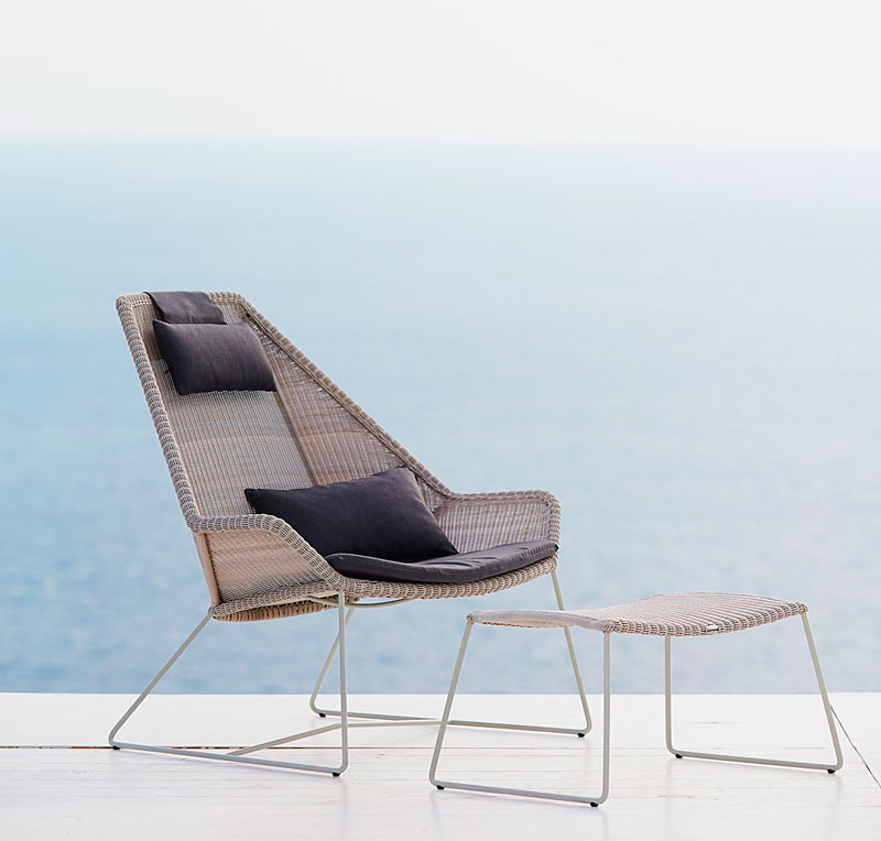 Korkeaselkäinen nojatuoli Breeze, White Grey