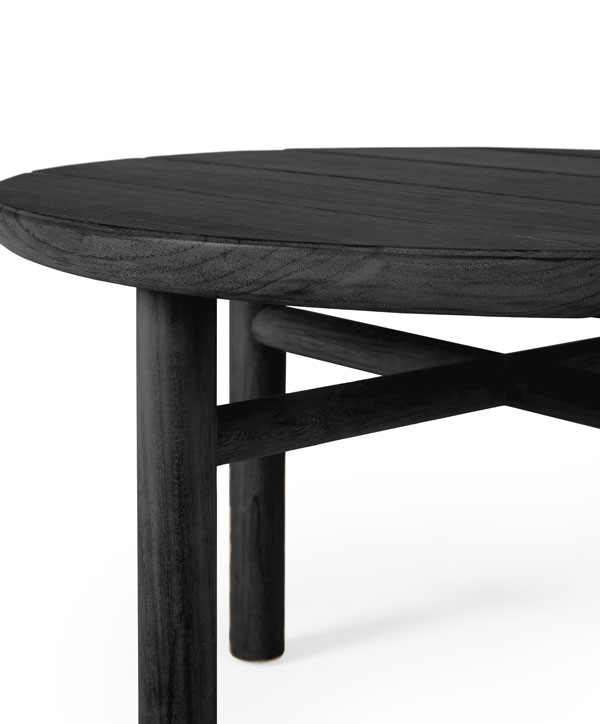 Sohvapöytä Quatro Outdoor 68 cm, tiikki, musta