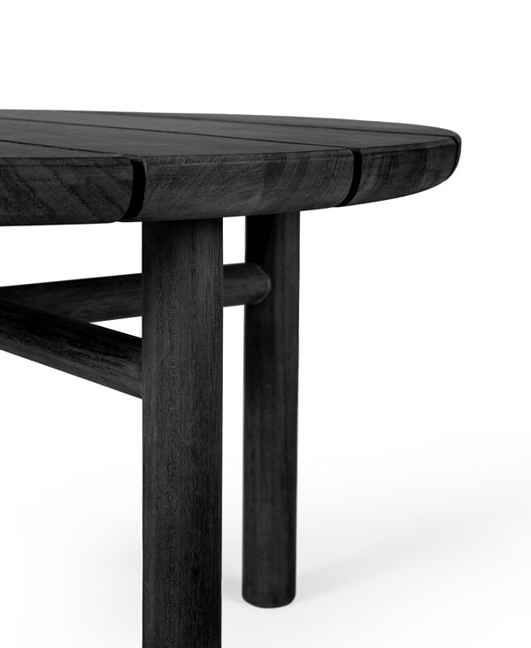 Sohvapöytä Quatro Outdoor 68 cm, tiikki, musta