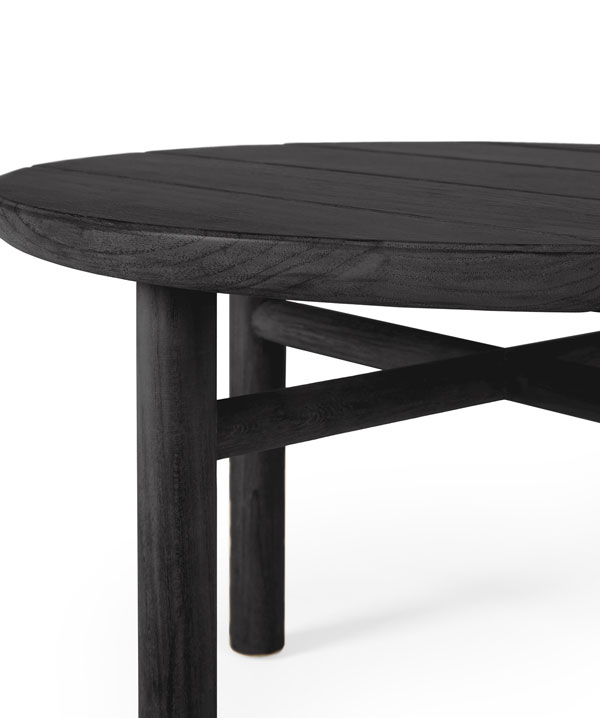 Sivupöytä Quatro Outdoor 59 cm, tiikki, musta