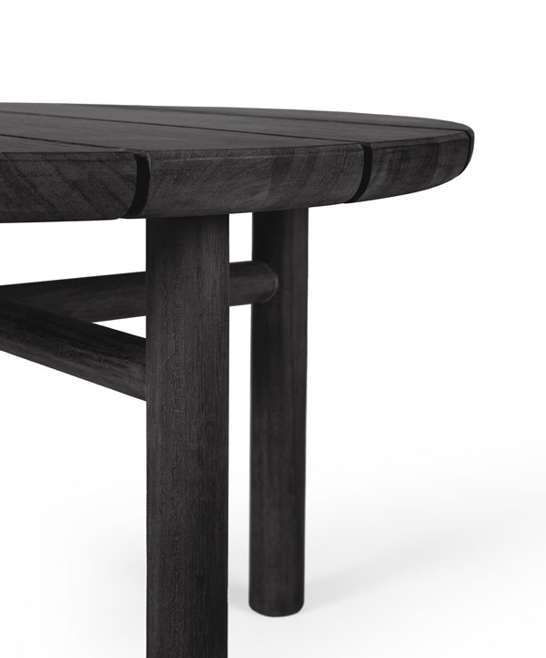 Sivupöytä Quatro Outdoor 59 cm, tiikki, musta