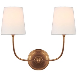 [VCC-TOB 2008HAB-L-EU] Seinävalaisin Vendome Double Sconce, Brass