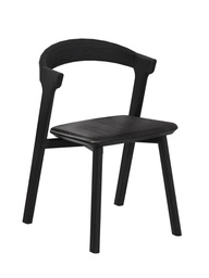 [ETHNI-51492---/B1522] Ruokapöydän tuoli Bok, tammi musta, musta nahka