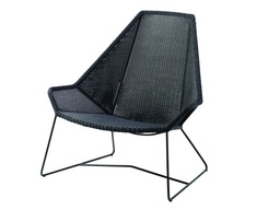 [CANE-5469-LS---/J230] Korkeaselkäinen nojatuoli Breeze, Black