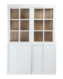 [VIL-NET-16---/C1947] Villinki Vitriini valkoinen/tammi, leveys 140 cm